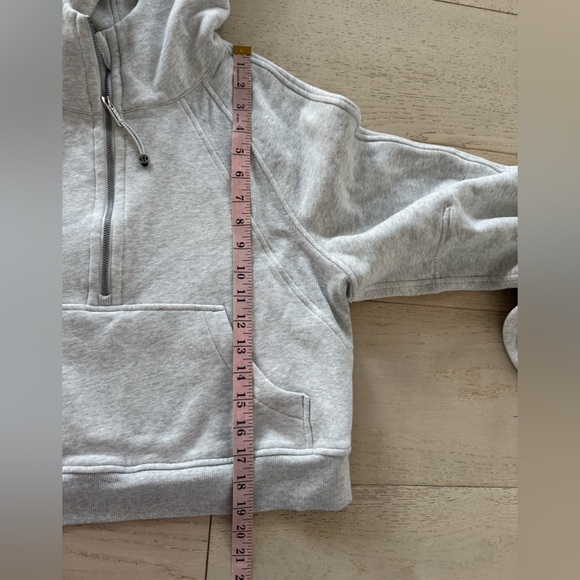 LULULEMON scuba oversized 1/2zip HOODIE light gray XS/S - Picture 9 of 10